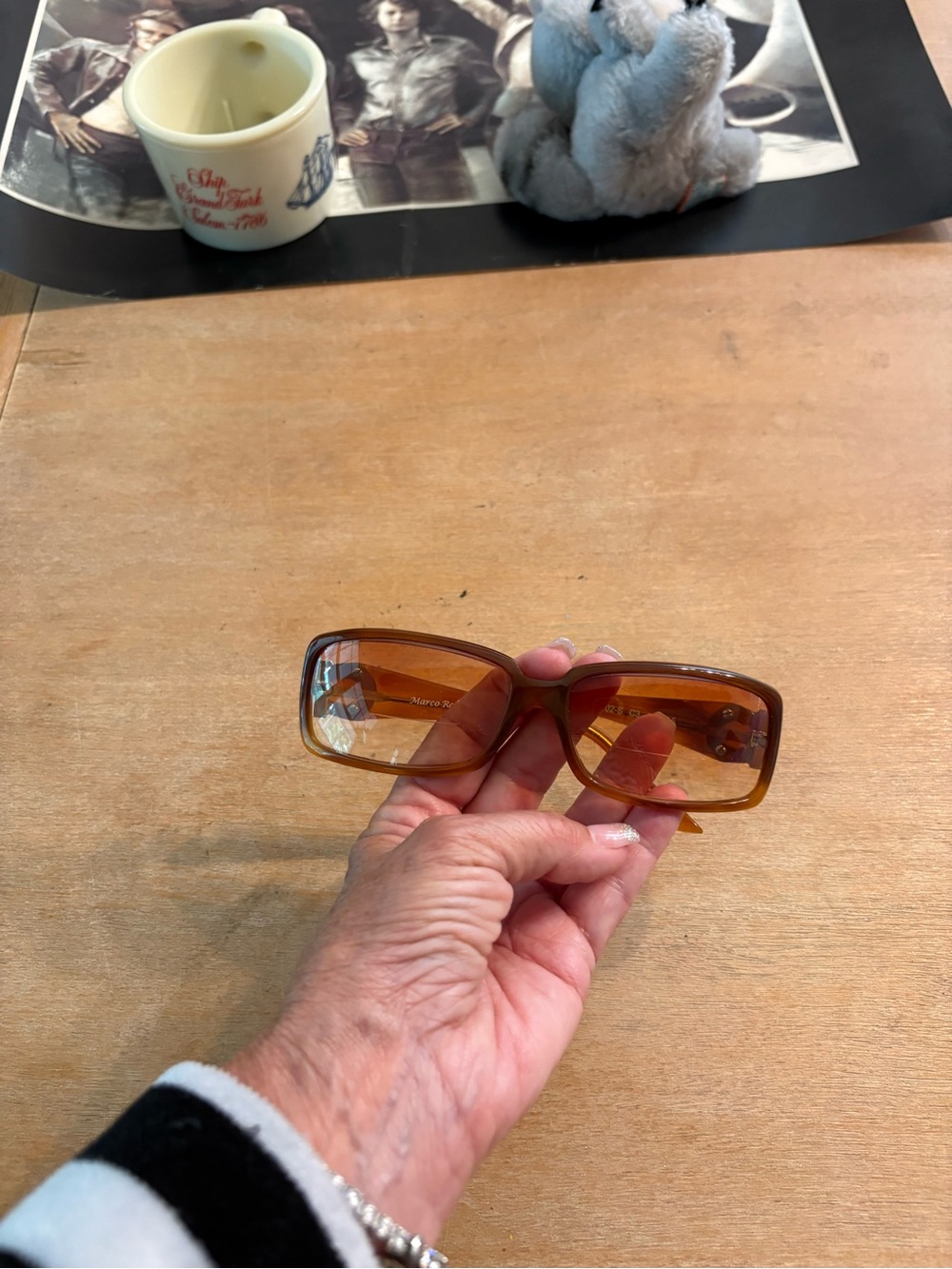 Marco Rossi of Italy Brown  Women's Sunglasses. Has prescription lenses